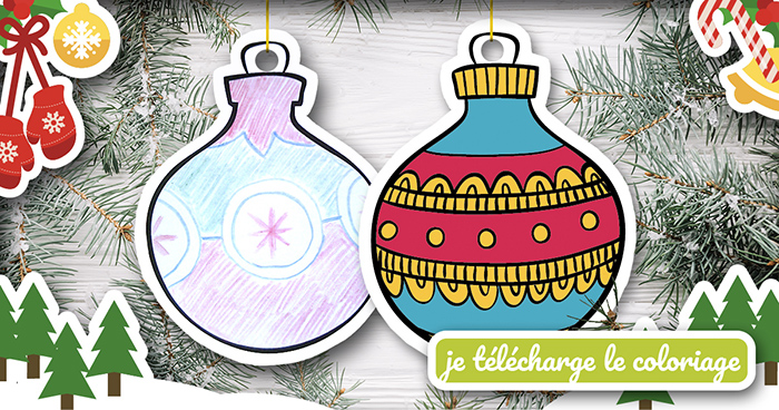 Calendrier de l'Avent Oléla - Coloriage boules de Noël
