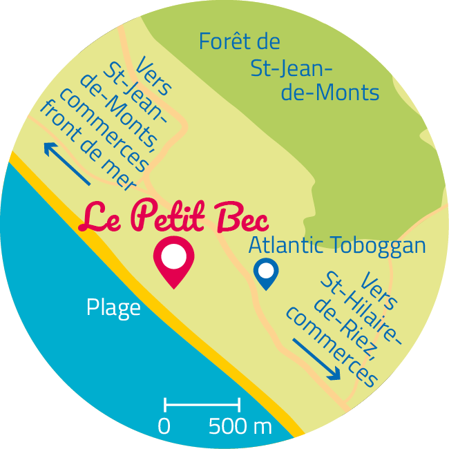 Plan Village vacances Petit Bec avec accès direct plage