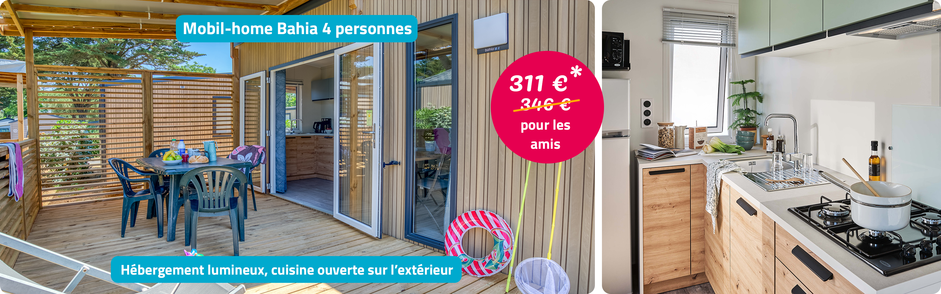 Mobil-home Bahia 4 personnes - Camping Les Peupliers 4*