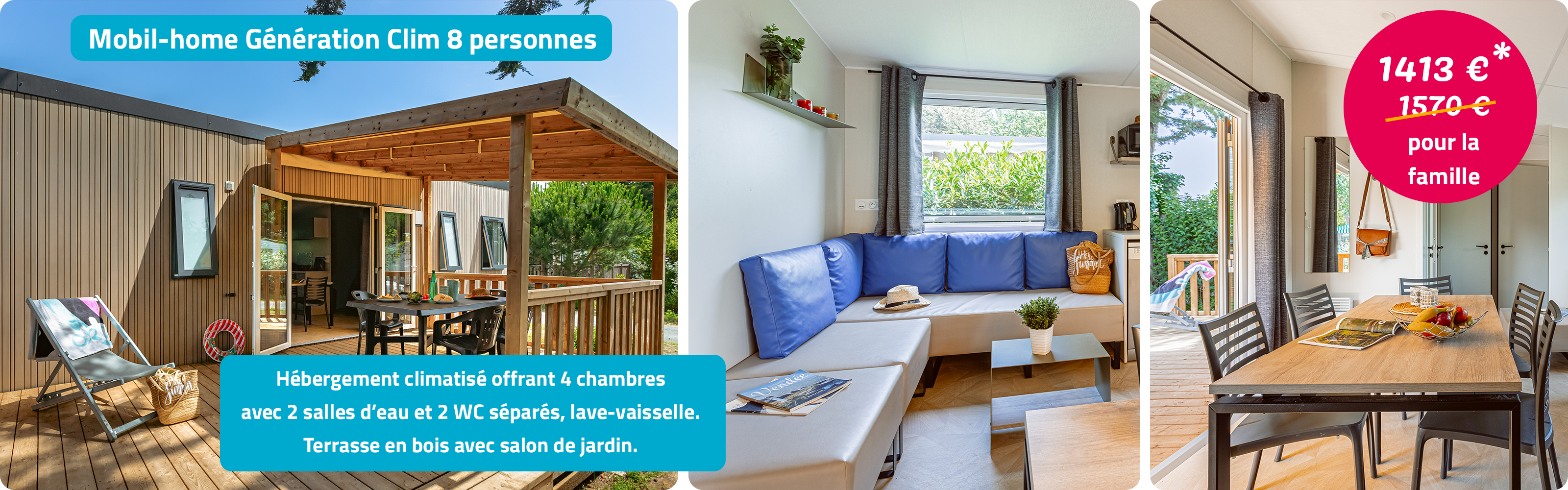Mobil-home Génération Clim 8 personnes