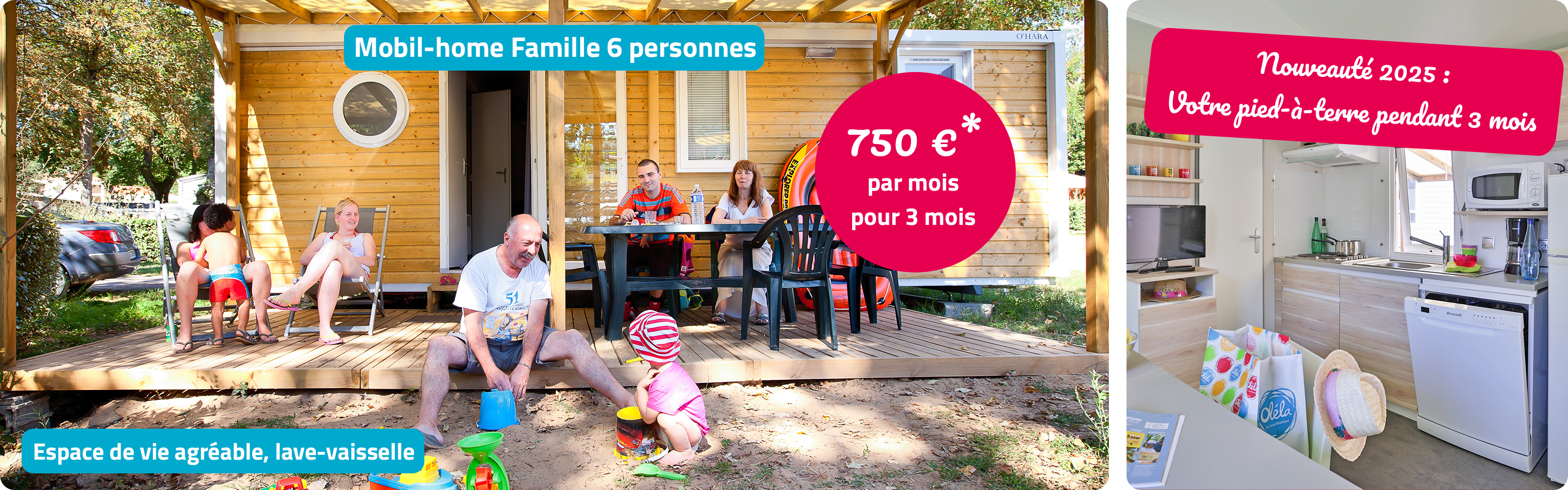 Mobil-home Famille 6 personnes 3 chambres