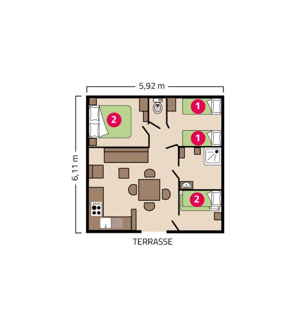 Plan Chalet Grand Large camping La Corniche