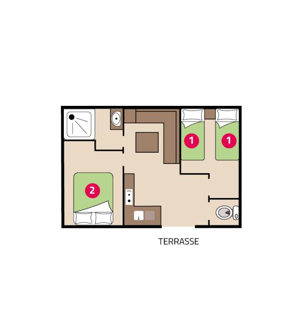 Plan mobil-home Riviera camping La Mignardière