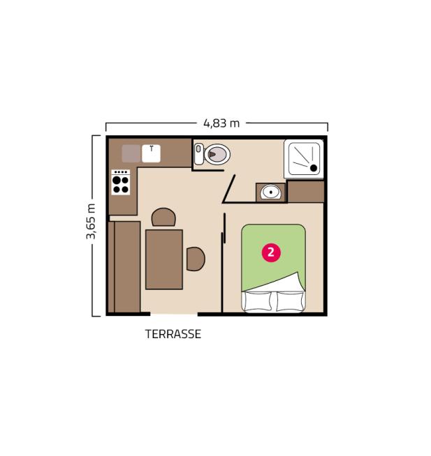 Plan mobil-home Vénus camping La Corniche
