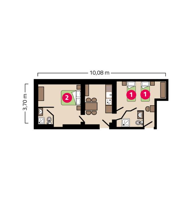 Plan appartement des Sableaux Maison Esperanza