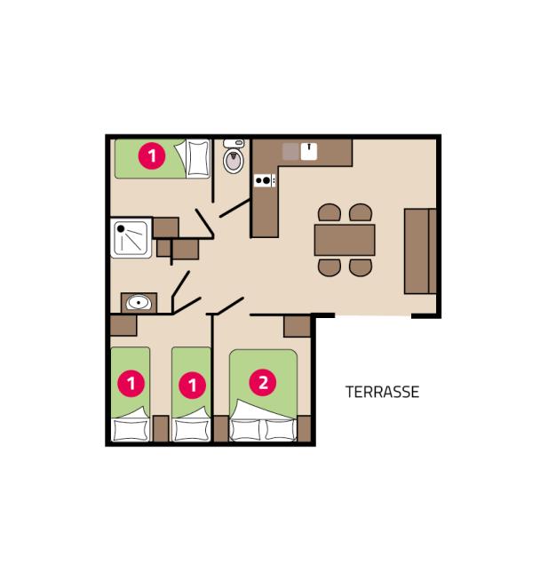 Plan chalet Vanille camping La Mignardière