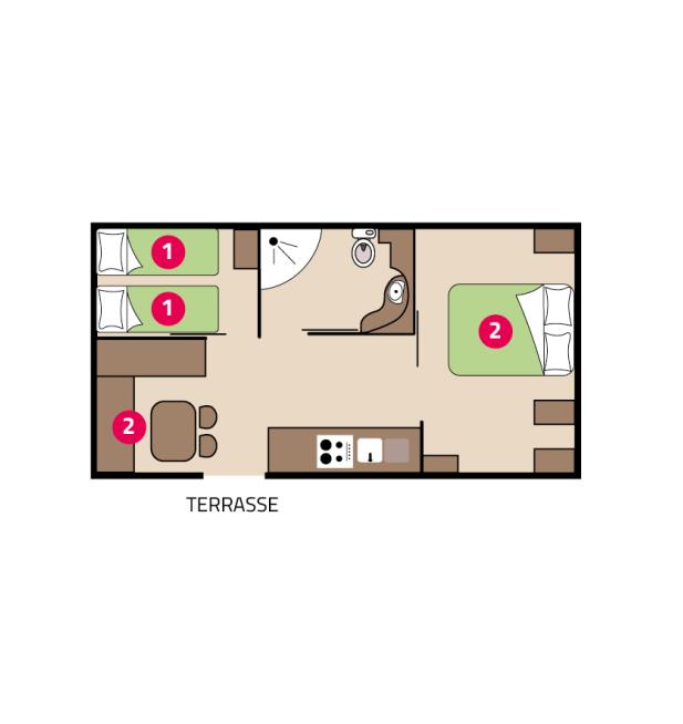 Plan mobil-home Personnes à Mobilité Réduite camping La Mignardière