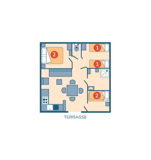 Plan Chalet Grand Large camping Les Chalands Fleuris