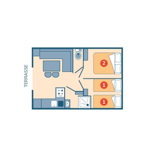 Plan mobil-home Palma Clim camping Les Peupliers
