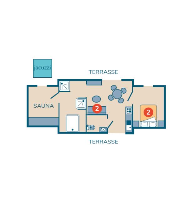 Plan chalet Prestige camping La Mignardière