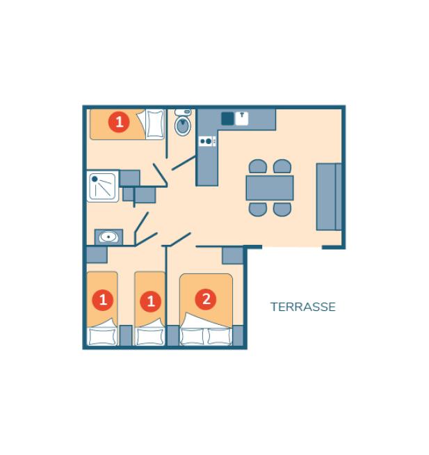 Plan chalet Vanille camping La Mignardière