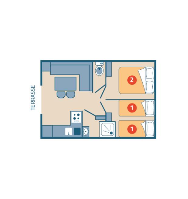 Plan mobil-home Palma camping La Mignardière