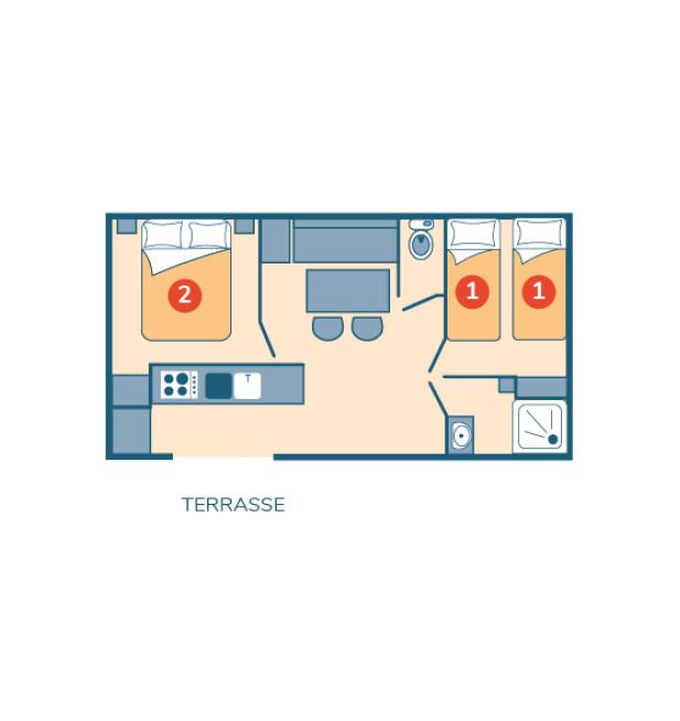 Plan mobil-home Bahia camping La Corniche
