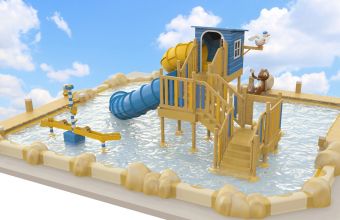 Aire de jeux aquatiques chauffée au camping Signol à l'Île d'Oléron