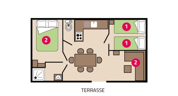 Mobil-home Atlantique camping Park er Lann plan