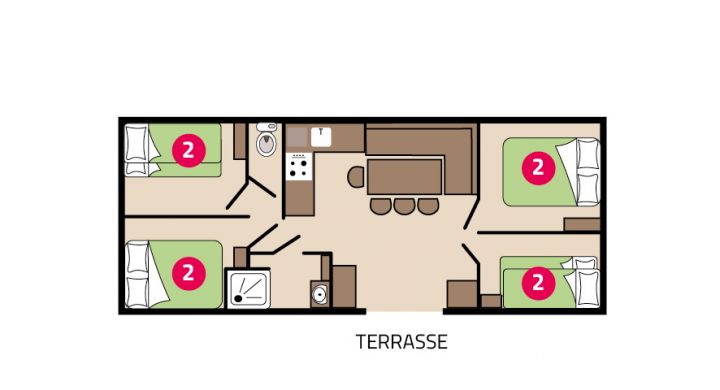 Plan mobil-home Génération Camping Park er Lann