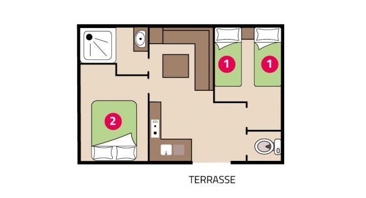 Mobil-home Riviera camping Park er Lann plan