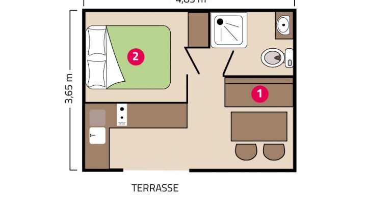 Mobil-home Vénus camping Park er Lann plan