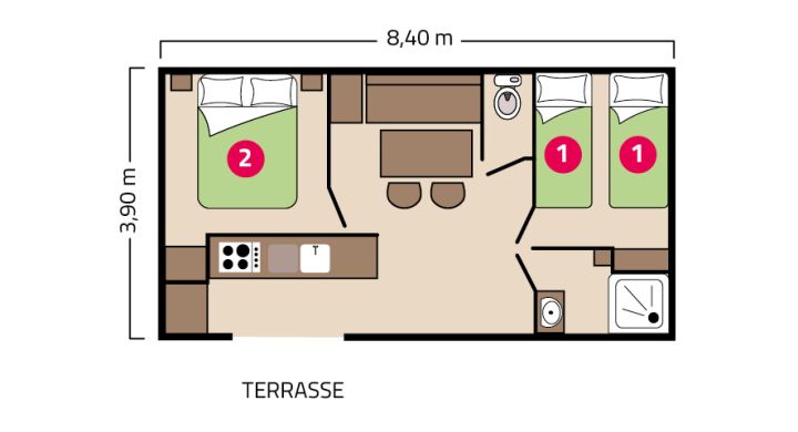 Plan mobil-home Bahia Camping La Corniche