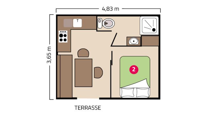 Plan mobil-home Vénus camping La Corniche