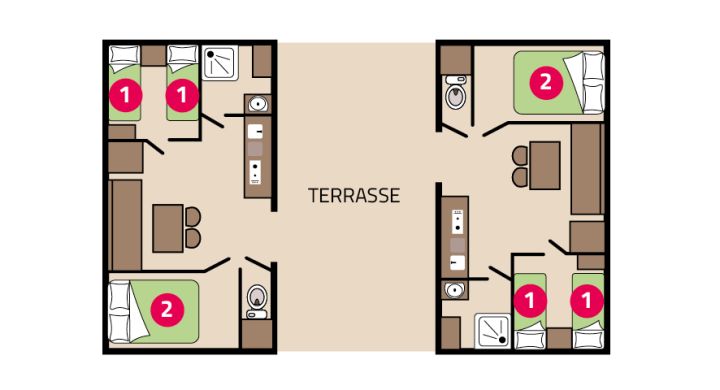 Plan mobil-home Tribu Camping La Mignardière
