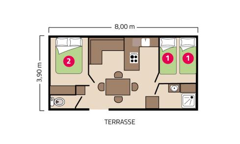 Plan Mobil-home Atlantique Éco camping La Corniche