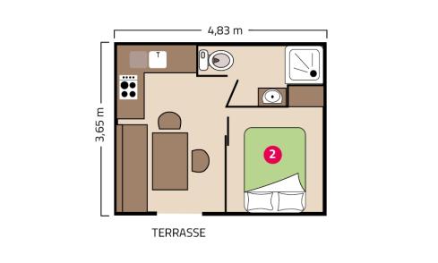 Plan mobil-home Vénus camping La Corniche