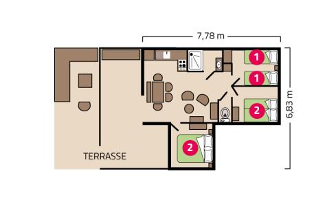Plan Dunéa Lodge camping Le Petit Rocher