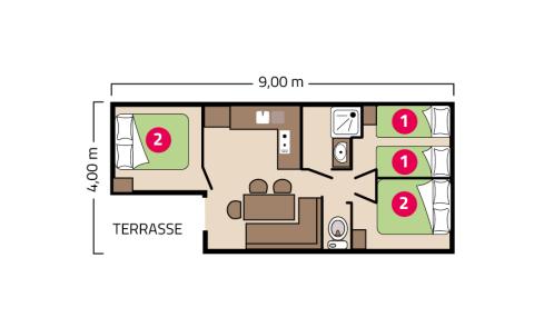 Plan mobil-home Évasion camping La Mignardière