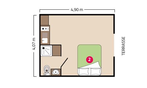 Plan mobil-home Studio camping La Corniche
