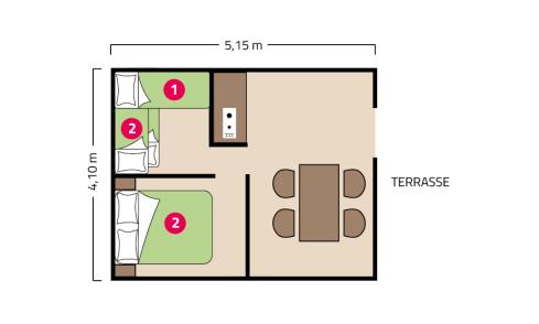 Plan mobil-home Tithome camping La Corniche