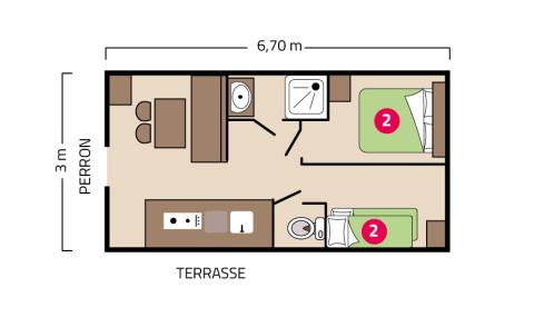 Plan roulotte camping Le Petit Rocher