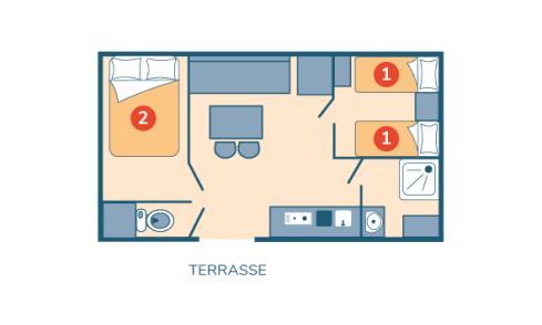 Plan mobil-home Riviera camping La Mignardière