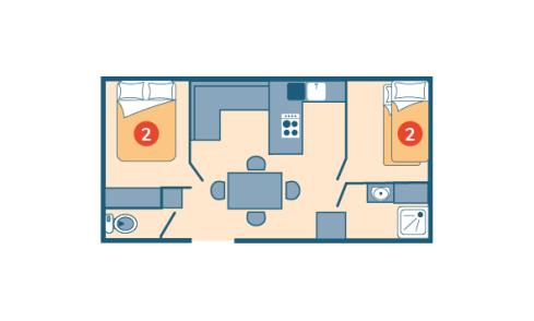 Plan mobil-home Océan Éco camping La Corniche